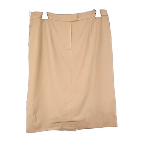 Gonna donna beige Talbots taglia 12 misto lana completamente foderata tasche lunghezza ginocchio - Foto 1 di 4