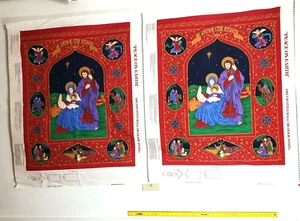 Peace On Earth Nativity Scene Fabric Panel Christmas Wall or Door Hanging - Picture 1 of 4