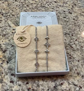 ARM CANDY Los Angeles 2 Bracelets Clover Snape Sliding Clasp Adjustable Closure - Picture 1 of 5
