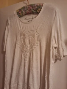 Fast Neu! ❤️ schönes T-Shirt von C&A Gr. L weiss Glitzer Herz CANDA Maroccain - Bild 1 von 4