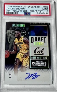 JAYLEN BROWN 2016-17 PANINI CONTENDERS DRAFT TICKET AUTO RC PSA 9 14/99 MINT NBA - Picture 1 of 8