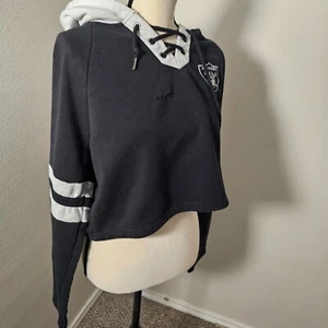 Las Vegas Raiders Cropped Hoodie Damen 2XL NFL Team Apparel Langarm Schwarz - Bild 1 von 15