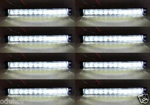 # 8 x 12 SMD LED Białe kierunkowskazy boczne Światła kierunkowskazów 12V Ciężarówka Przyczepa Podwozie - Zdjęcie 1 z 4