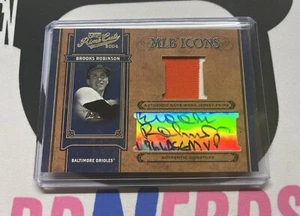 Brooks Robinson 2004 Playoff Prime Cuts MLB Icons PATCH AUTO /5 INSCRIPTION - Picture 1 of 2