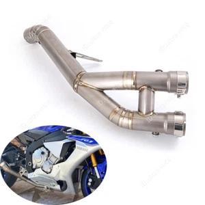 For Yamaha YZF R1 R1M 2015-2025 Exhaust Pipe 61mm Mid Link Pipe Titanium Alloy - Picture 1 of 9