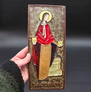 S. Godelieve Vintage 1960s Ceramic Wall Art by Paul Vermeire Keramiek - Picture 1 of 7