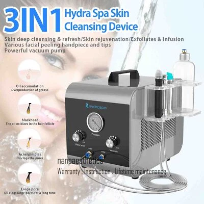 3 Handle Hydro Dermabrasion Cleansing Skin Rejuvenation Hydra Spa Facial Machine - Image 1 of 4
