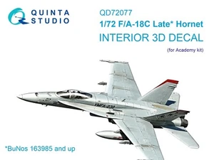 Quinta Studio QD72077 3D Interior Decal F/A-18C late* Hornet (Academy) 1/72 - Picture 1 of 14