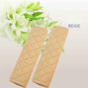 Car Seat Belt Cover Plush Beige Winter/Autumn for IX35 IX30 Shoulder Pads 2PCS - Bild 1 von 7