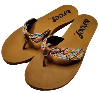 Sandalias chanclas REEF para hombre talla 11 con correas multicolores Foto 1 de 4