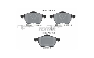 Textar 2193801 Juego Pastillas de Freno,Freno Disco Q + Delant para Audi Seat - Imagen 1 de 2