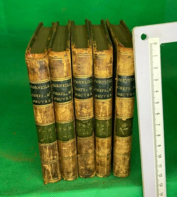 Chefs-d'oeuvre de P. Corneille Complete Five Volume Set 1804 Miniature leather - Image 1 of 4