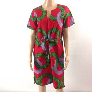 Vestido para mujer estampado Kanga africano Ankara cuello en V manga corta Dashiki talla S - Imagen 1 de 3