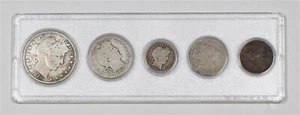 1912 1C, 5C, 10C, 25C, & 50C 5 Coin U.S. Year Set in Whitman Plastic Holder - Picture 1 of 2