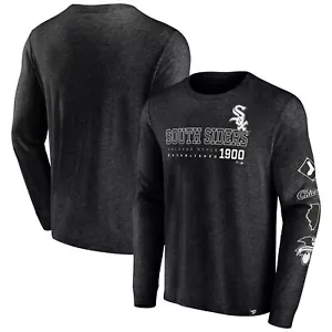 Men's Fanatics Black Chicago White Sox High Whip Pitcher Long Sleeve T-Shirt - Picture 1 of 3