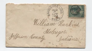1889 Bridgeport IN #213 cover receiver as origin postmark [h.4799] - Picture 1 of 3