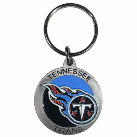 Tennessee Titans 3-D Logo Metal Key Chain NFL Football (Round) Cover