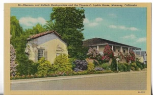 Vintage Postkarte - Sherman Halleck Hauptquartier & Thomas Larkin House - Monterey, Kalifornien - Bild 1 von 2