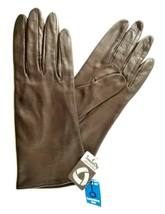 Guantes de cuero marrón Saso Finland talla 7 3/4 no 2143 nunca usados con etiquetas - Imagen 1 de 7