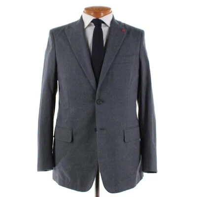 Isaia новый с Ярлыками 100% хлопок Sport пальто размер 50R (40R США) в твердый серовато-синий - Изображение 1 из 4