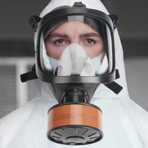 MF14 Vollmaske Atemschutzmaske mit Aktivkohlefilter Vollgesichtsmaske Gasmaske - Bild 1 von 23