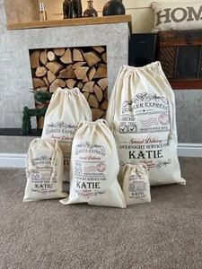 Bolsa de Regalo Saco de Papá Noel Navidad Personalizada - Varios Tamaños - Diseño Katie - Imagen 1 de 3