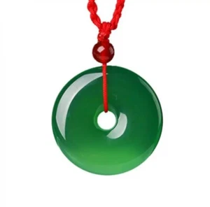 Natural Jade Green Hetian White Jasper Peace Buckle Pendant Amulet Healing Jade - Picture 1 of 6