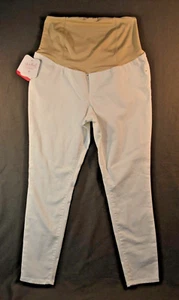 Maternity Jeans Crossover Panel White Skinny Jeans Ingrid & Isabel Size 10/3 NWT - Picture 1 of 9