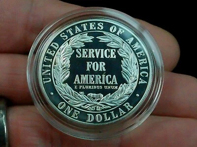 1996 S National Community Service U.S. Silver Proof Dollar with Box and Cert. - Image 1 of 4