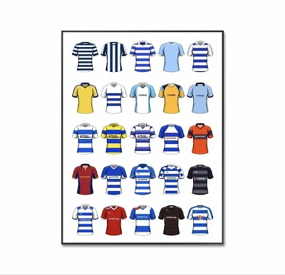 Reading Football Shirt Poster, Reading Football Shirt, Reading FC Gift, A4 Print - Image 1 of 4
