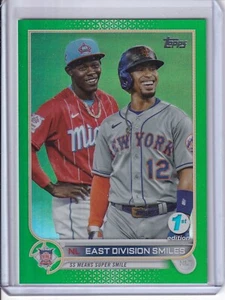 2022 Topps Series One 1st Edition NL East Division Smiles /150 Green Refractor - Picture 1 of 2