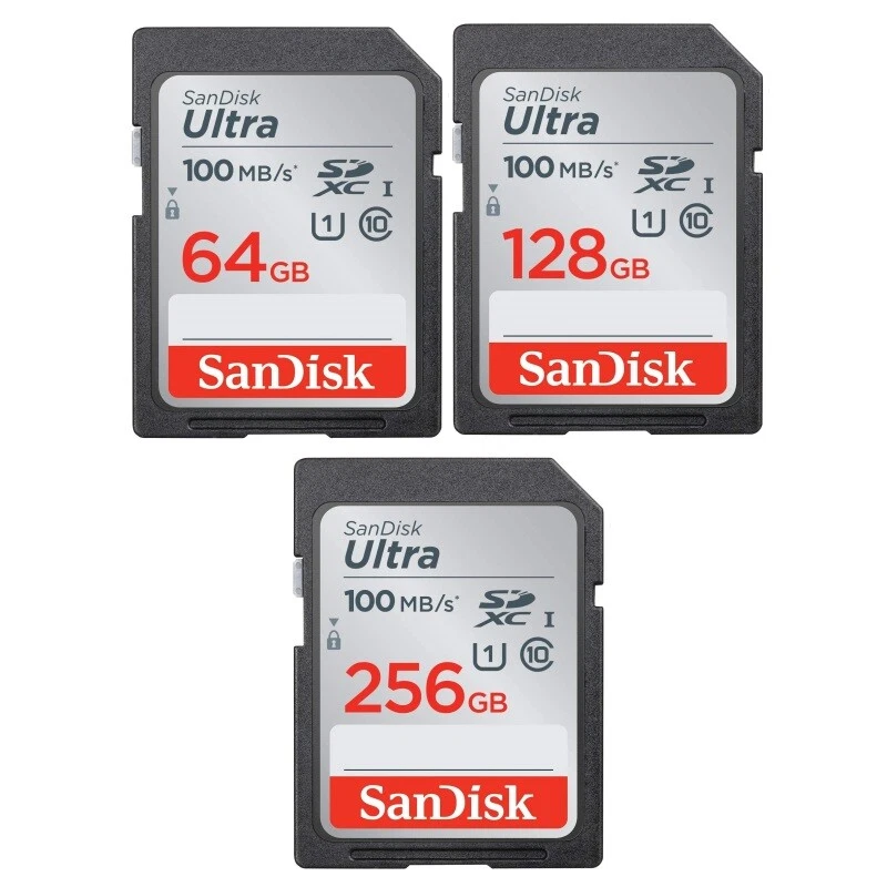 Sandisk Ultra 16GB 32GB 64GB 128GB 256GB SDXC SDHC SD Flash Card UHS-I Class 10 - Image 1 of 1