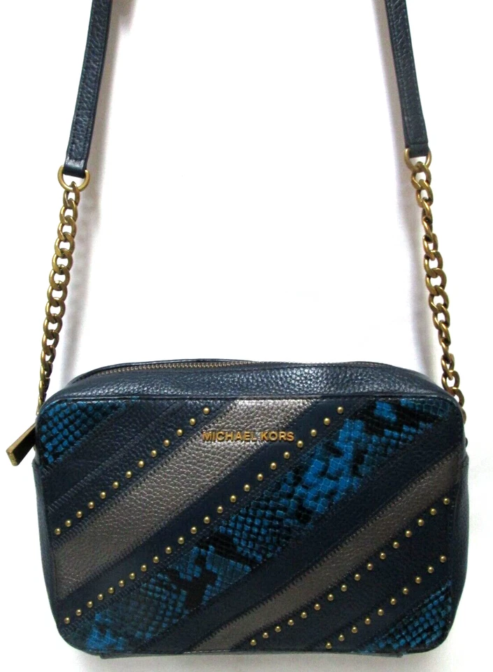 Bolso Bandolera Michael Kors Cuero Patchwork Jet Set Cartera Tachonado Ajustable Foto 1 de 4