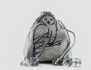 Snow owl dice bag, role playing games, TTRPG, DnD - Picture 1 of 4
