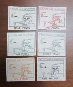 LUNDY ISLAND AITCHISON 11 TO 16 (6) COMPLETE AIRMAIL MH - Picture 1 of 2