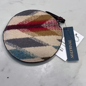 Pendleton Round Coin Purse Pouch Wallet Western Aztec Wool New with Tags - Picture 1 of 7