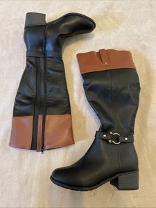 Karen Scott Women Black Vickyy Horsebit Riding Equestrian Boots Shoes Size 6M - Picture 1 of 4