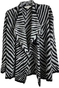 Chaus Strickjacke vorne offen schwarz-weiß Animal Zebra Print Damen Gr. S - Bild 1 von 11