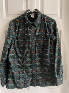 Duluth Trading diseño occidental azteca para mujer talla Camisa de franela con botones M - Imagen 1 de 6