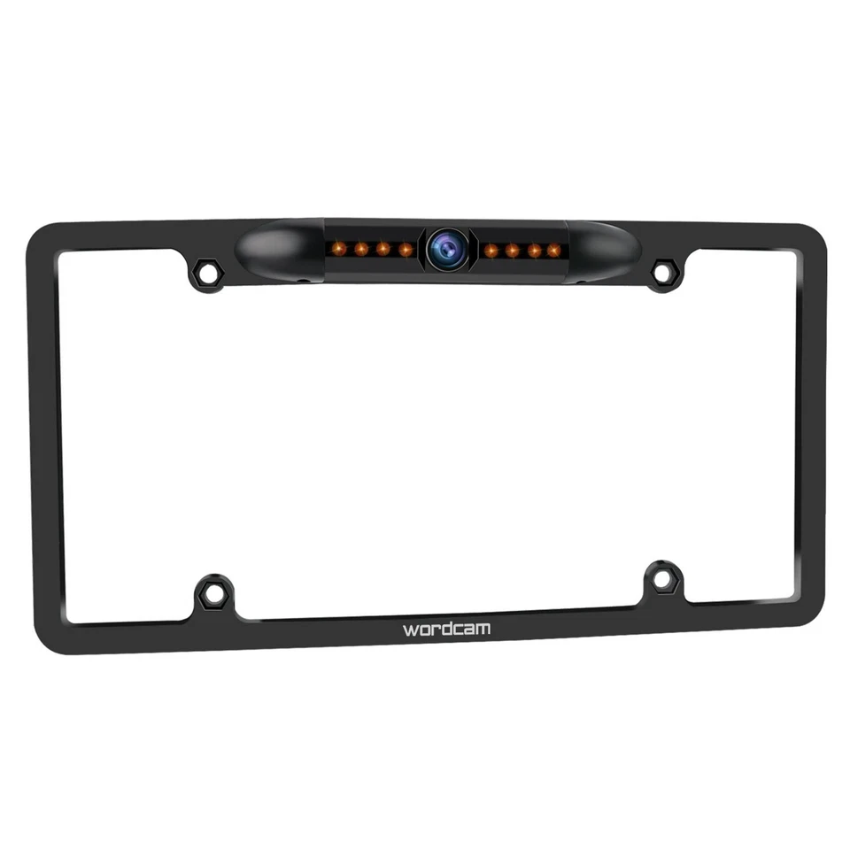 License Plate Frame Rear View Backup Camera 170° Viewing Angle Universal Car ... - Image 1 of 4