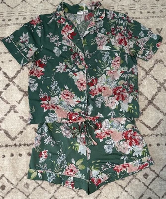Medium Cupcakes & Cashmere Floral Print PJ Set Shorts & Short Sleeve Button Up  - Image 1 of 4