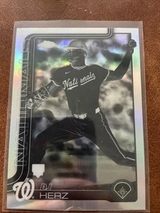 2025 Topps Chrome #270 DJ Herz Negative Refractor Rookie RC Card Nationals - Picture 1 of 2