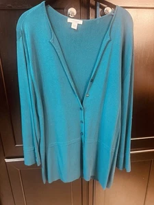 Dress Barn Lightweight Button Up V Neck Cardigan Sweater Long Sleeves 18/20 - Picture 1 of 8