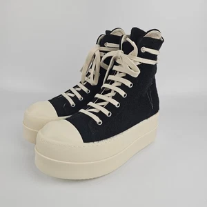 RICK OWENS DRKSHDW CONCORDIANS Double Bumper Black High Sneakers New & Authentic - Picture 1 of 11