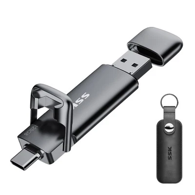 SSK 128GB USB C Drive Up to 550MB/s, Fast USB-Stick Dual Drive Type-c +A USB3.2 - Image 1 of 4