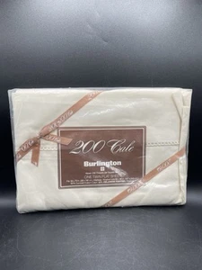 Burlington 200 Cale Twin Flat Sheet Off white Crochet Trim Vintage NEW - Picture 1 of 3