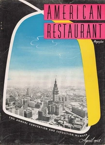 Pubblicità vintage 1953 stampa ristorante americano rivista COPERTINA convegno ed esposizione - Foto 1 di 1