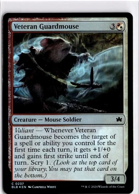 MTG Bloomburrow Foil Veteran Guardmouse 237 BLB C NM Scan - Image 1 of 2