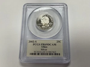 2002 S Ohio Quarter PCGS PR69 DCAM 90% Silver 25C - Picture 1 of 9