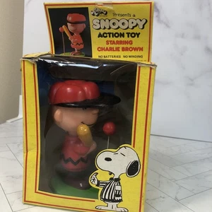 Aviva Snoopy Vintage Charlie Brown Béisbol 1958 Peanuts Juguete con Caja MUY RARO - Imagen 1 de 18